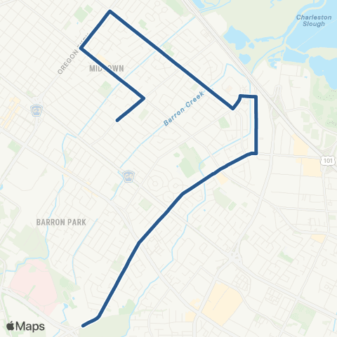 VTA Gunn HS - Middlefield & Colorado via Charlston map