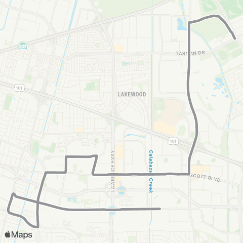 VTA South Sunnyvale map