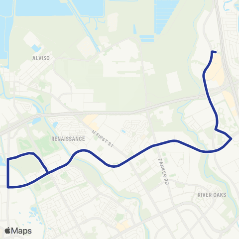 VTA West Milpitas map