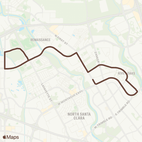 VTA North San Jose map