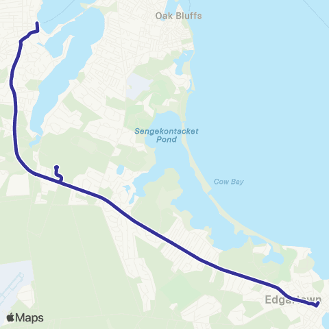 VTA Edgartown - Vineyard Haven Road map