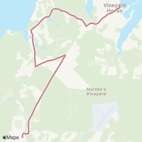 VTA W Tisbury - Vineyard Haven via Old Country Rd. & Lambert's Cove Rd. map