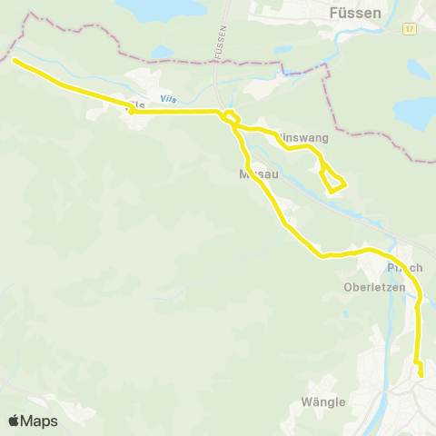 Verkehrsverbund Tirol Reutte - Vils map