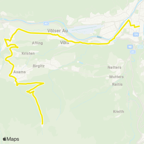 Verkehrsverbund Tirol Innsbruck - Völs - Kematen i. T. / Götzens - Birgitz - Axams map