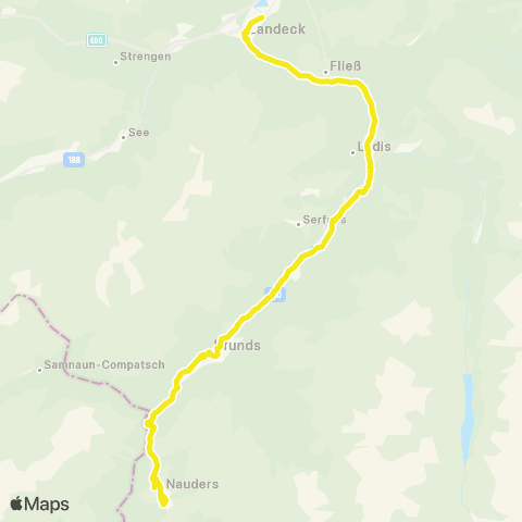 Verkehrsverbund Tirol Landeck - Prutz - Tösens - Pfunds - Nauders map