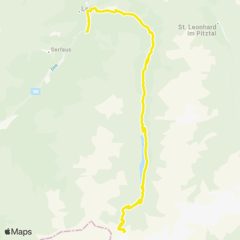 Verkehrsverbund Tirol Ried i. O. - Prutz - Kauns - Feichten - Kaunertal map
