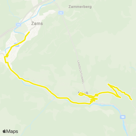 Verkehrsverbund Tirol Landeck - Fließ map