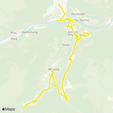 Verkehrsverbund Tirol Imst - Wald - Leins - Jerzens - Wenns - Piller map