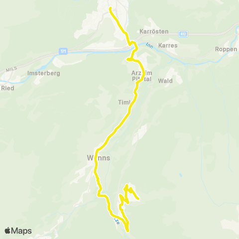 Verkehrsverbund Tirol Imst - Arzl.i.P. - Wenns - Jerzens - Hochzeiger map