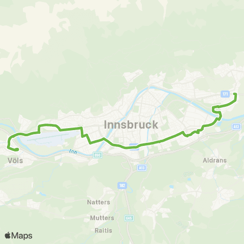 Verkehrsverbund Tirol Rum Bahnhof - Völs Cyta Süd map