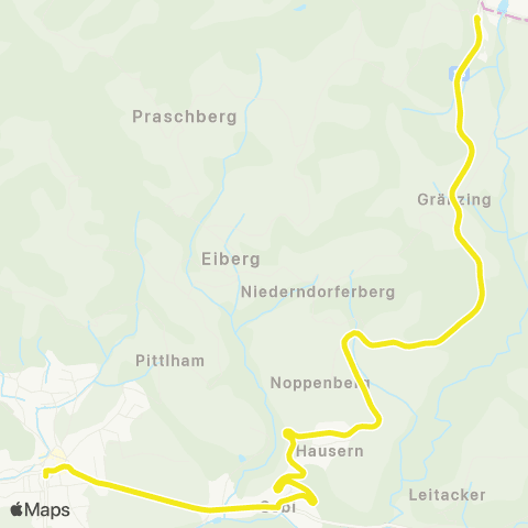 Verkehrsverbund Tirol Niederndorf Postamt - Niederndorferberg Wildbichl map