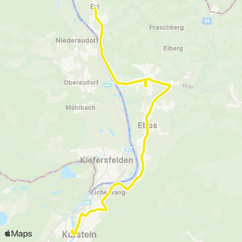 Verkehrsverbund Tirol Kufstein - Ebbs - Niederndorf - Erl map