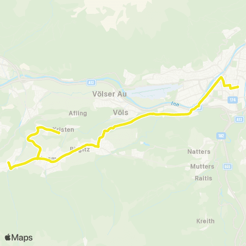 Verkehrsverbund Tirol Innsbruck - Götzens - Birgitz - Axams - Grinzens map
