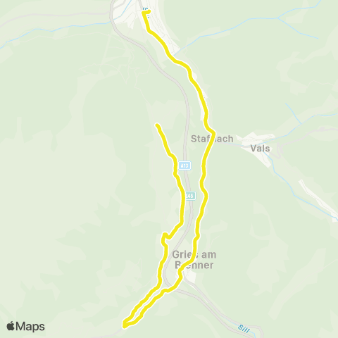 Verkehrsverbund Tirol Steinach a. Br. - Gries a. Br. - Nösslach map