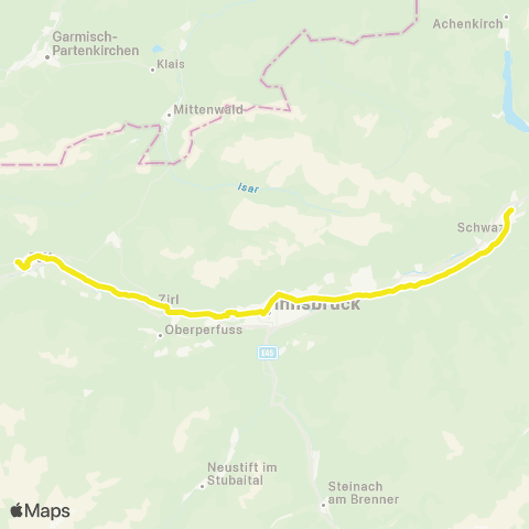 Verkehrsverbund Tirol Telfs - Zirl - Innsbruck - Hall in Tirol - Wattens - Schwaz map