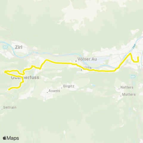 Verkehrsverbund Tirol Innsbruck - Völs - Kematen i. T. - Oberperfussberg map