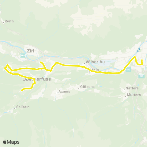 Verkehrsverbund Tirol Innsbruck - Völs - Kematen i. T. - Ranggen - Oberperfuss map