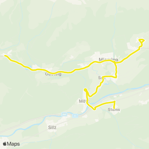 Verkehrsverbund Tirol Stams - Mieming - Wildermieming - Obsteig map