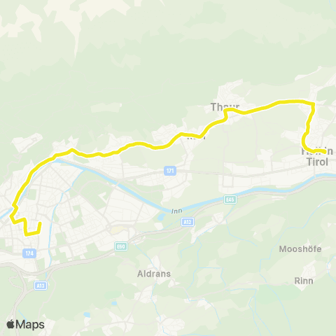 Verkehrsverbund Tirol Innsbruck - Rum - Thaur - Absam - Hall in Tirol map