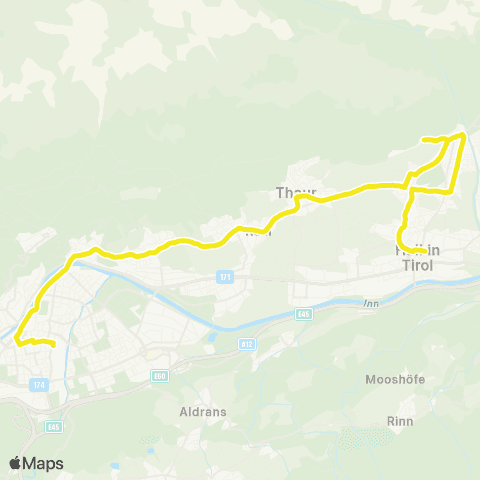Verkehrsverbund Tirol Innsbruck - Rum - Thaur - Absam - Eichat - Hall in Tirol map