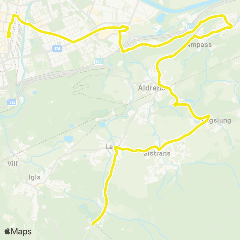 Verkehrsverbund Tirol Innsbruck - Ampass - Aldrans - Sistrans - Lans - Patscherkofel map