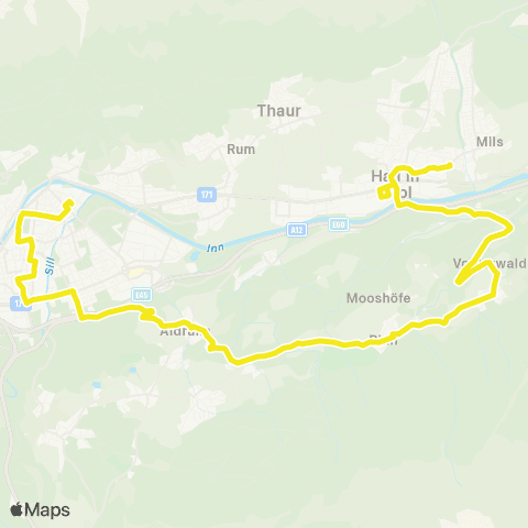 Verkehrsverbund Tirol Innsbruck - Aldrans - Rinn - Tulfes - Hall in Tirol map