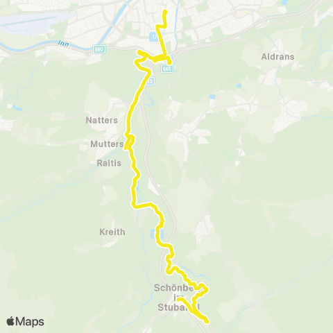 Verkehrsverbund Tirol Innsbruck - Natters - Unterberg / Schönberg i. St. map