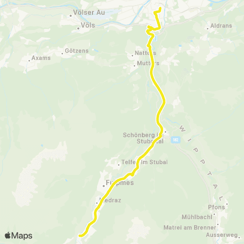 Verkehrsverbund Tirol Innsbruck - Schönberg - Mieders - Fulpmes - Neustift map