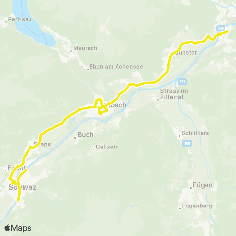 Verkehrsverbund Tirol Schwaz - Stans - Jenbach - Münster - Brixlegg map