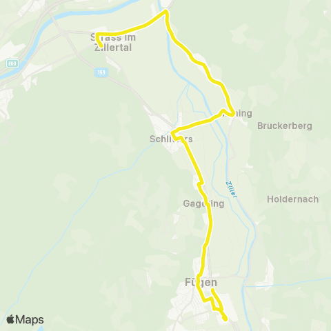 Verkehrsverbund Tirol Strass i. Z. - Bruck a. Z. - Schlitters - Fügen map