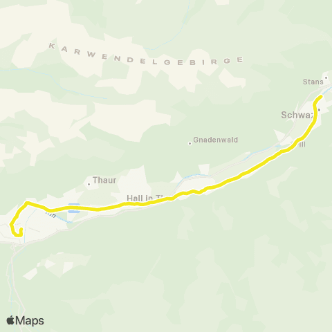Verkehrsverbund Tirol Innsbruck - Hall in Tirol - Wattens - Schwaz map