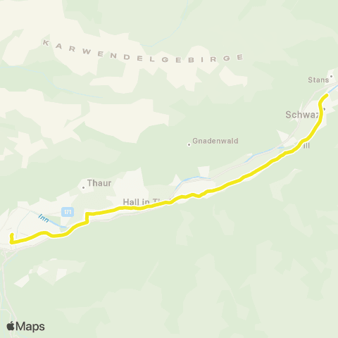 Verkehrsverbund Tirol Innsbruck - Hall in Tirol - Wattens - Schwaz map