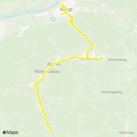 Verkehrsverbund Tirol Wörgl - Niederau - Oberau - Mühltal - Auffach map