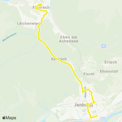Verkehrsverbund Tirol Jenbach - Kasbach - Maurach - Lärchenwiese / Eben a. A. map