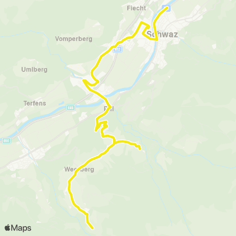 Verkehrsverbund Tirol Schwaz - Pill - Weerberg map