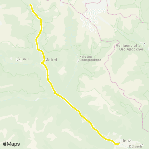 Verkehrsverbund Tirol Lienz / Huben - Matrei i. O. Korberplatz - Tauernhaus map