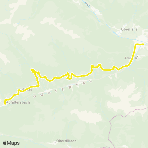 Verkehrsverbund Tirol Lienz - Leisach - Assling - Anras - Abfaltersbach map