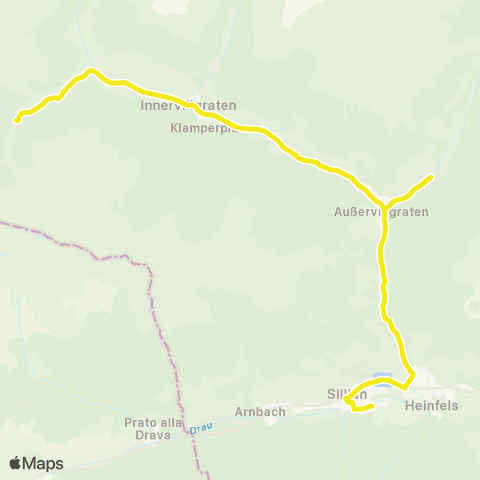 Verkehrsverbund Tirol Innervillgraten - Außervillgraten - Sillian map