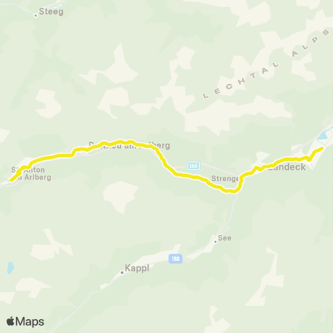 Verkehrsverbund Tirol Landeck - Flirsch - Pettneu a. A. - St. Anton a. A. map