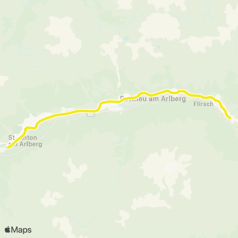 Verkehrsverbund Tirol Flirsch - Pettneu - St. Anton map