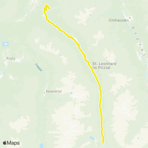 Verkehrsverbund Tirol Hochzeiger - Jerzens - St. Leonhard im Pitztal - Mittelberg map