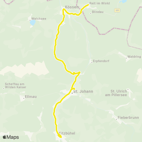 Verkehrsverbund Tirol Kitzbühel-St. Johann i.T. - Schwendt - Kössen - Reit i.W. map