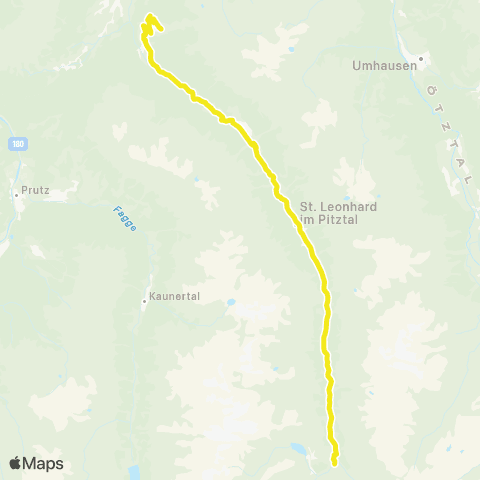 Verkehrsverbund Tirol Hochzeiger - Jerzens - St. Leonhard im Pitztal - Mittelberg map