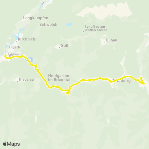 Verkehrsverbund Tirol Wörgl - Hopfgarten i. Br. - Westendorf - Kitzbühel map