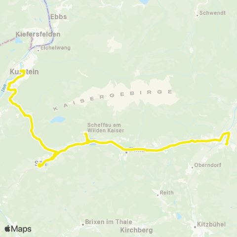 Verkehrsverbund Tirol Kufstein - Söll - St. Johann i. Tirol map