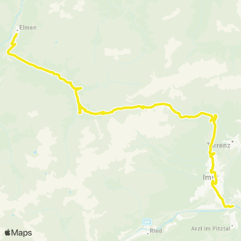 Verkehrsverbund Tirol Elmen - Pfafflar - Hahntennjoch - Imst map