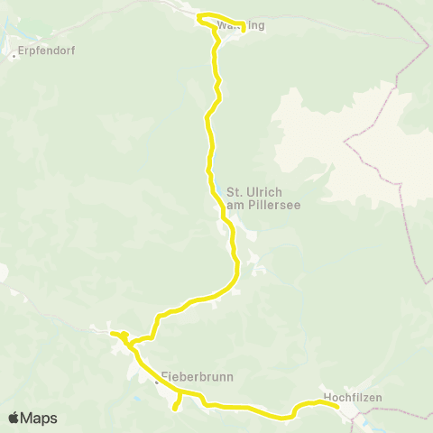 Verkehrsverbund Tirol Hochfilzen - Fieberbrunn - St. Jakob i.H. - St. Ulrich a.P. - Waidring map