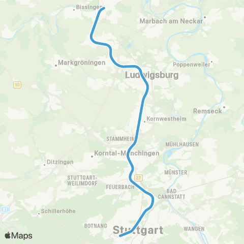 VVS Bietigheim-Bissingen - Stuttgart map