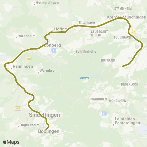 VVS Böblingen - Renningen ( - Stuttgart) map