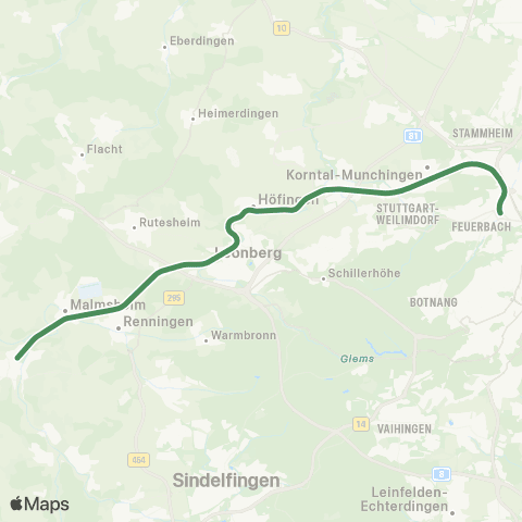 VVS Weil der Stadt - Leonberg - Stuttgart map